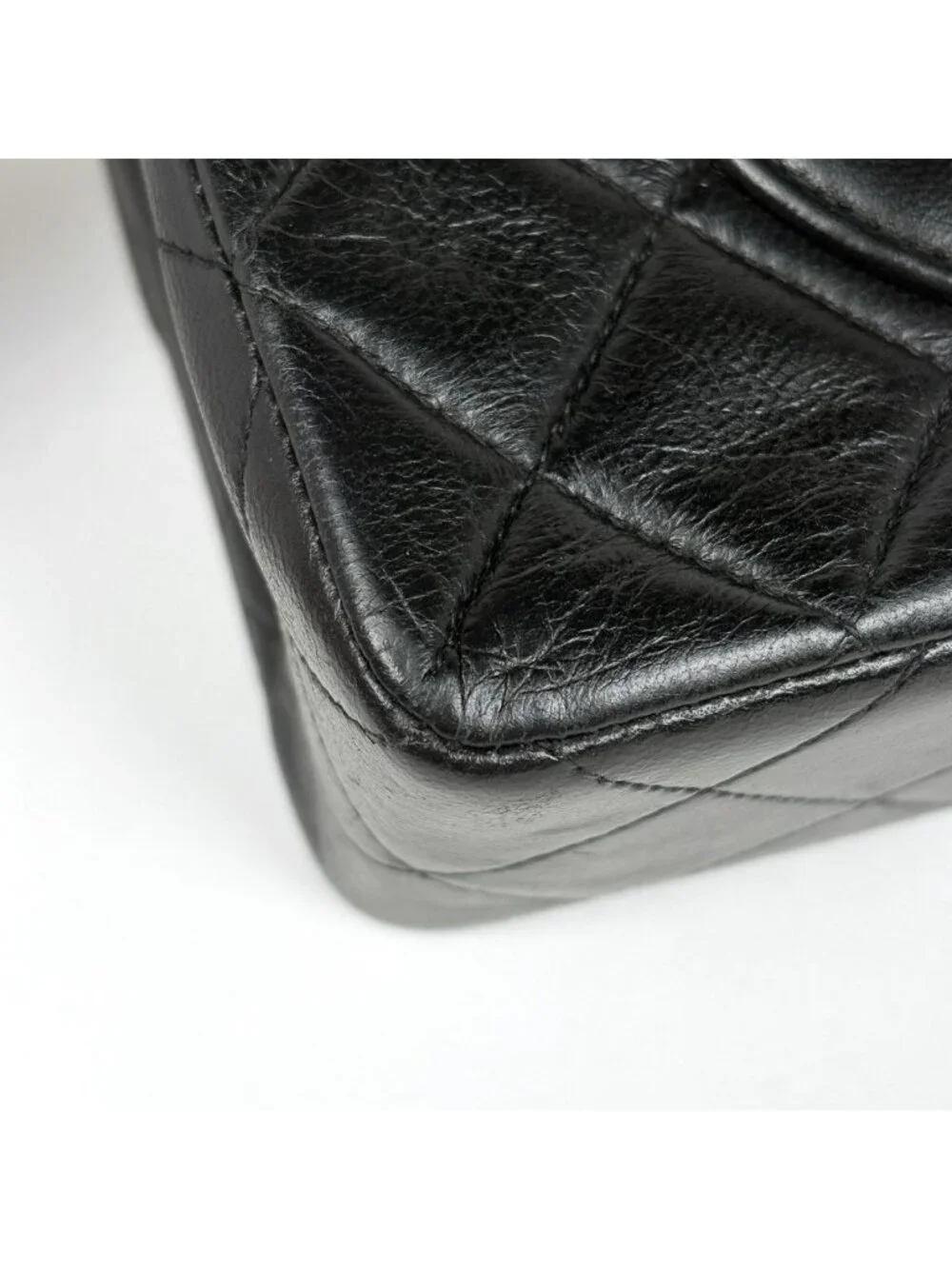 Chanel Shoulder Bag Quilted Double Flap CC Logo Leather Black